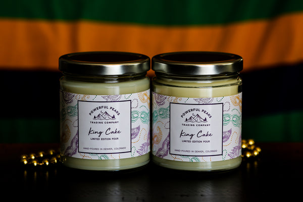 Mardi Gras King Cake - Vanilla | Cinnamon | Cream Frosting - 8 oz. Soy Wax Candle