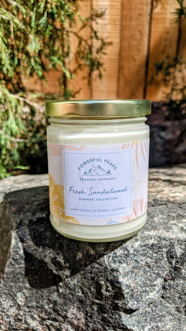 Fresh Sandalwood - Sandalwood | Amber | Coriander - 8 oz. Soy Wax Candle